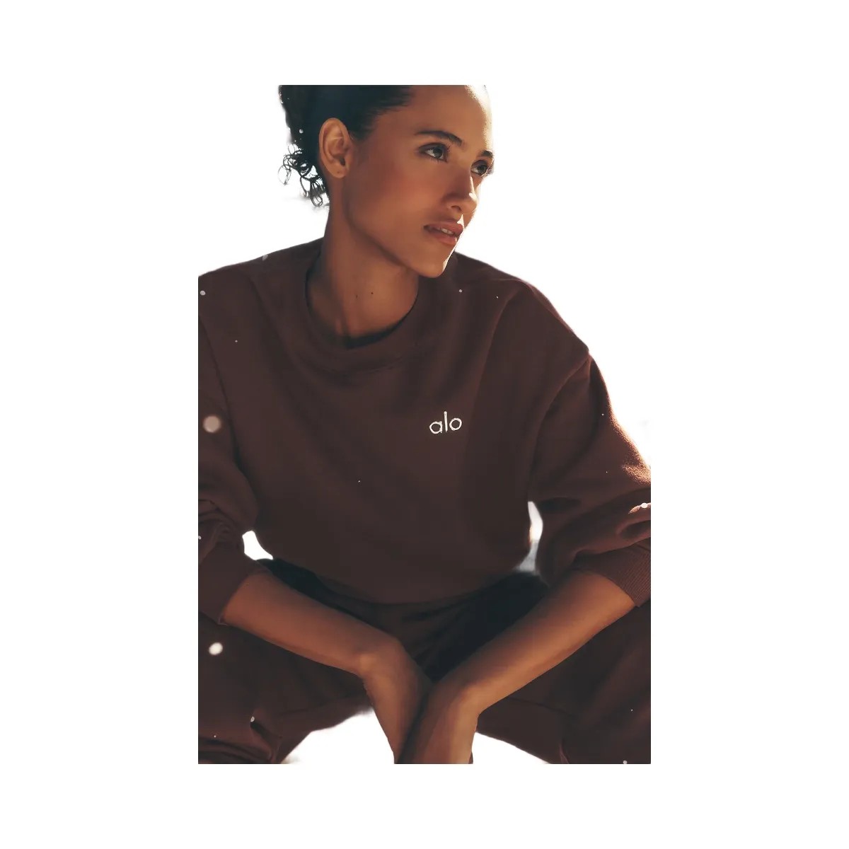 Alo Women's Accolade Crew Neck Pullover - Brownstone - HypeFly India View 6