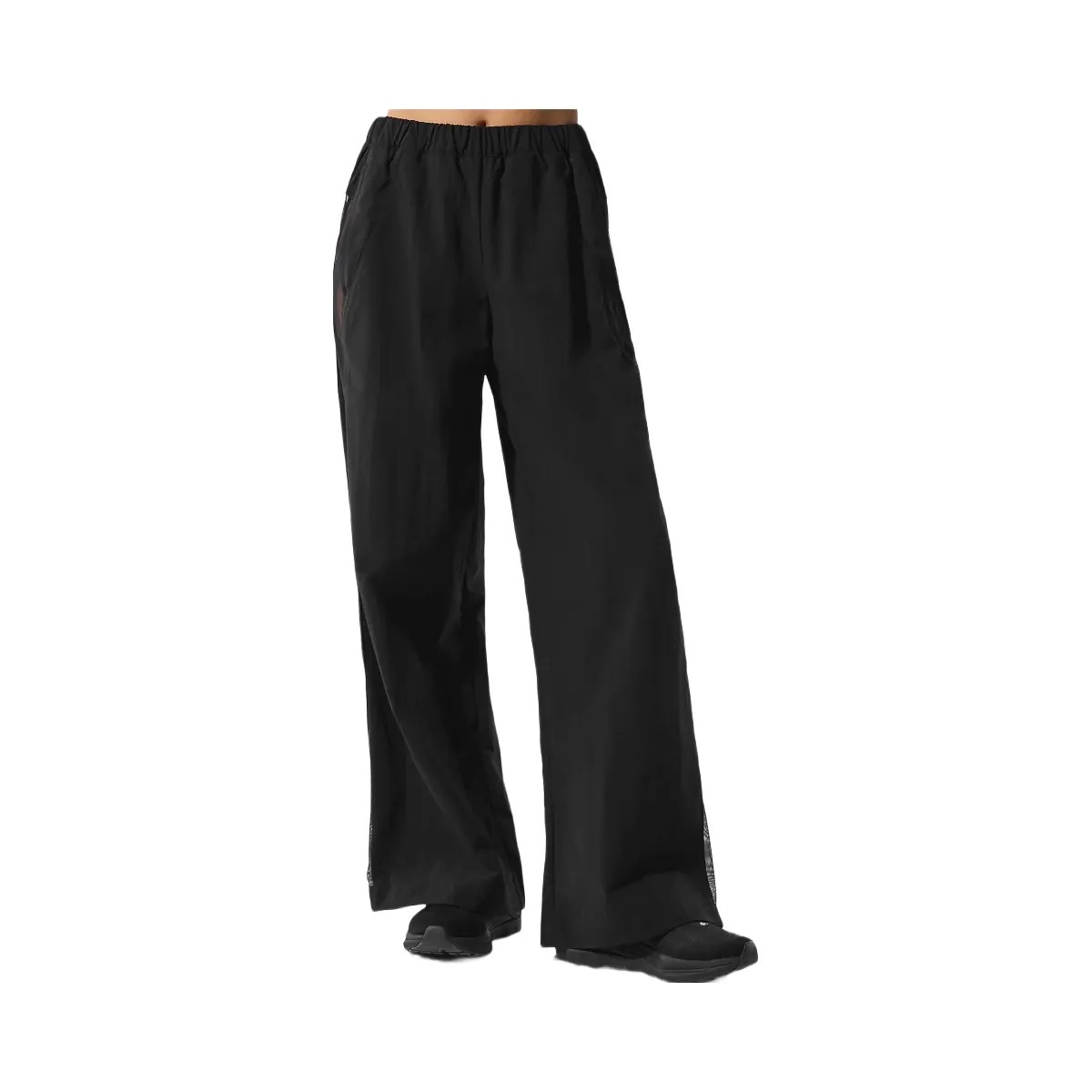 Alo Women's High-Waist Origin Wide Leg Track Pant - Black - HypeFly India View 2
