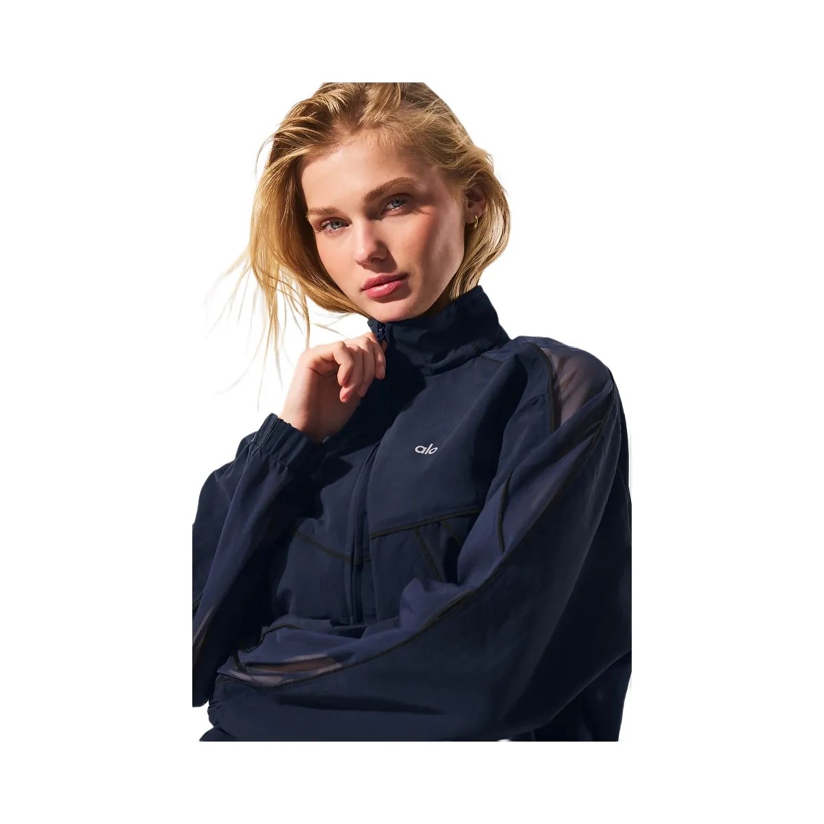 Alo Women's Origin Full-Zip Track Jacket - Navy/Black - HypeFly India View 2