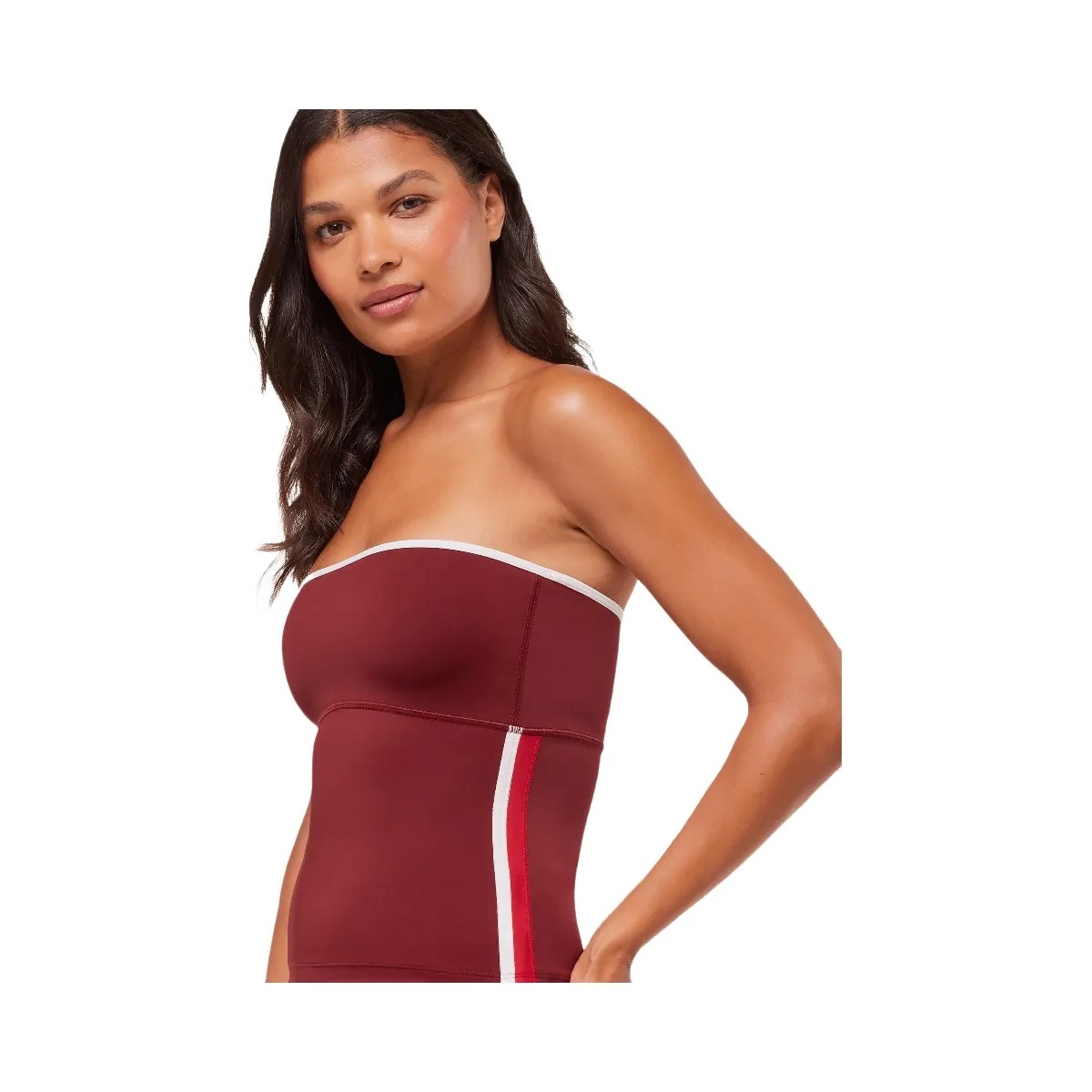 Gymshark Piping Bandeau With Shelf - Sets Red/Carmine Red/Soft White - HypeFly India View 5