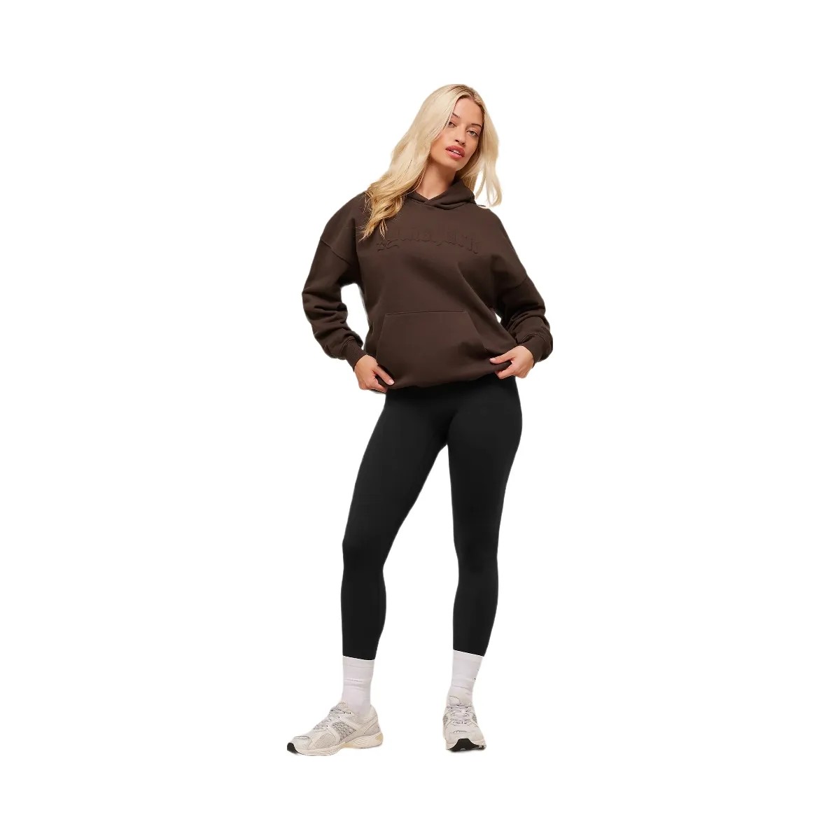 Gymshark Embossed Graphic Oversized Hoodie - Archive Brown - HypeFly India View 4