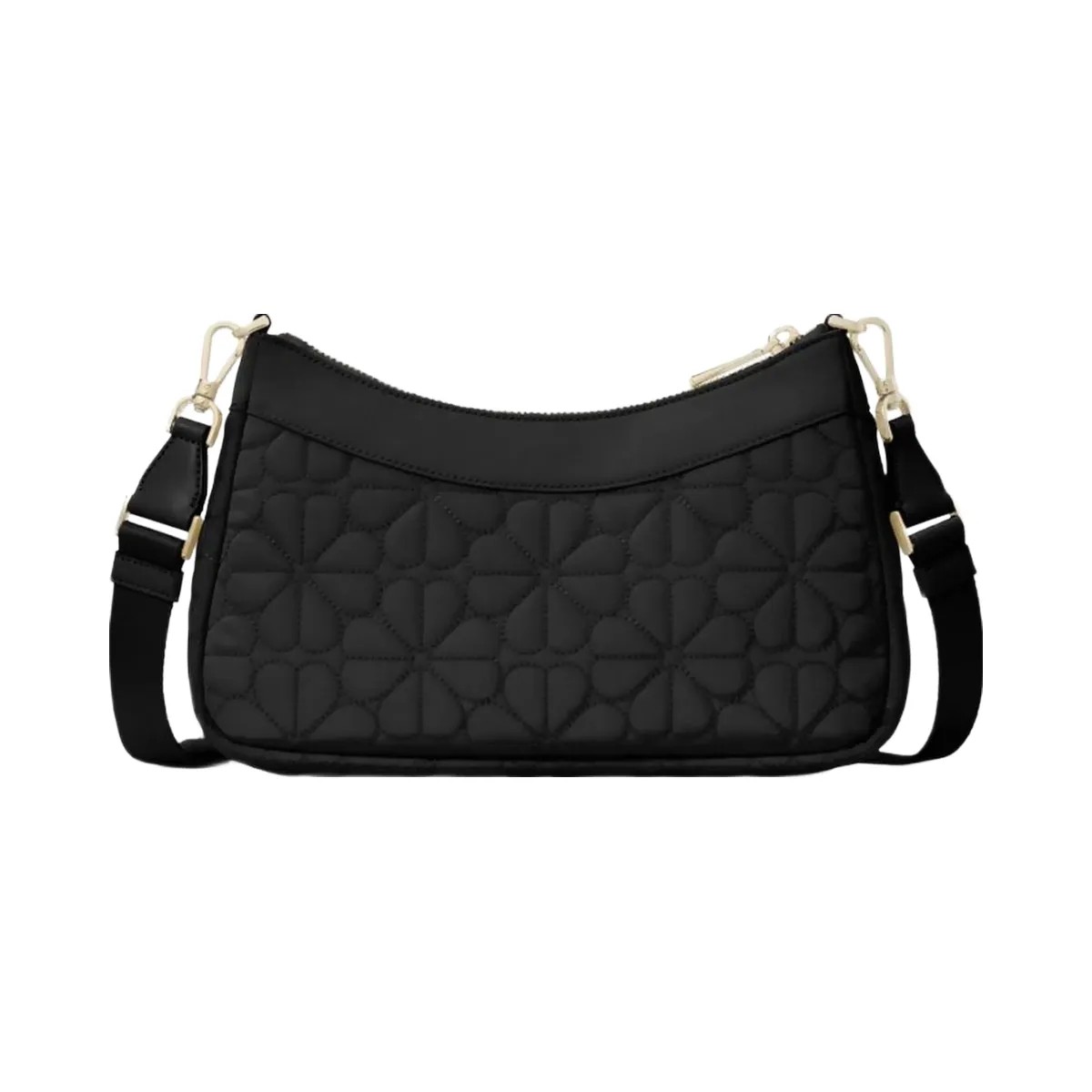 Kate Spade Flower Quilted Fabric Convertible Crossbody Black - HypeFly India View 2