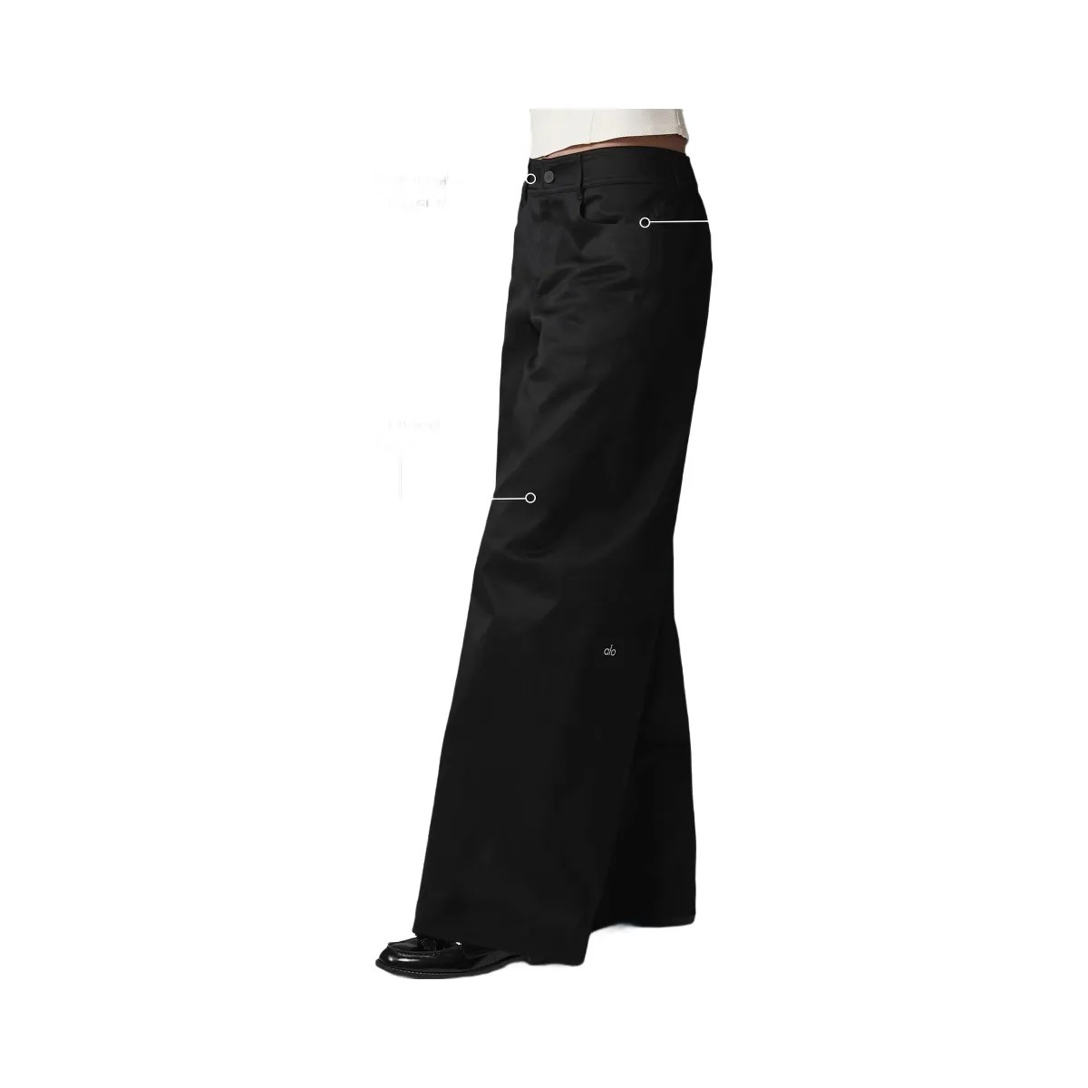Alo Women's Wanderlust Wide Leg Trouser - Black - HypeFly India View 2