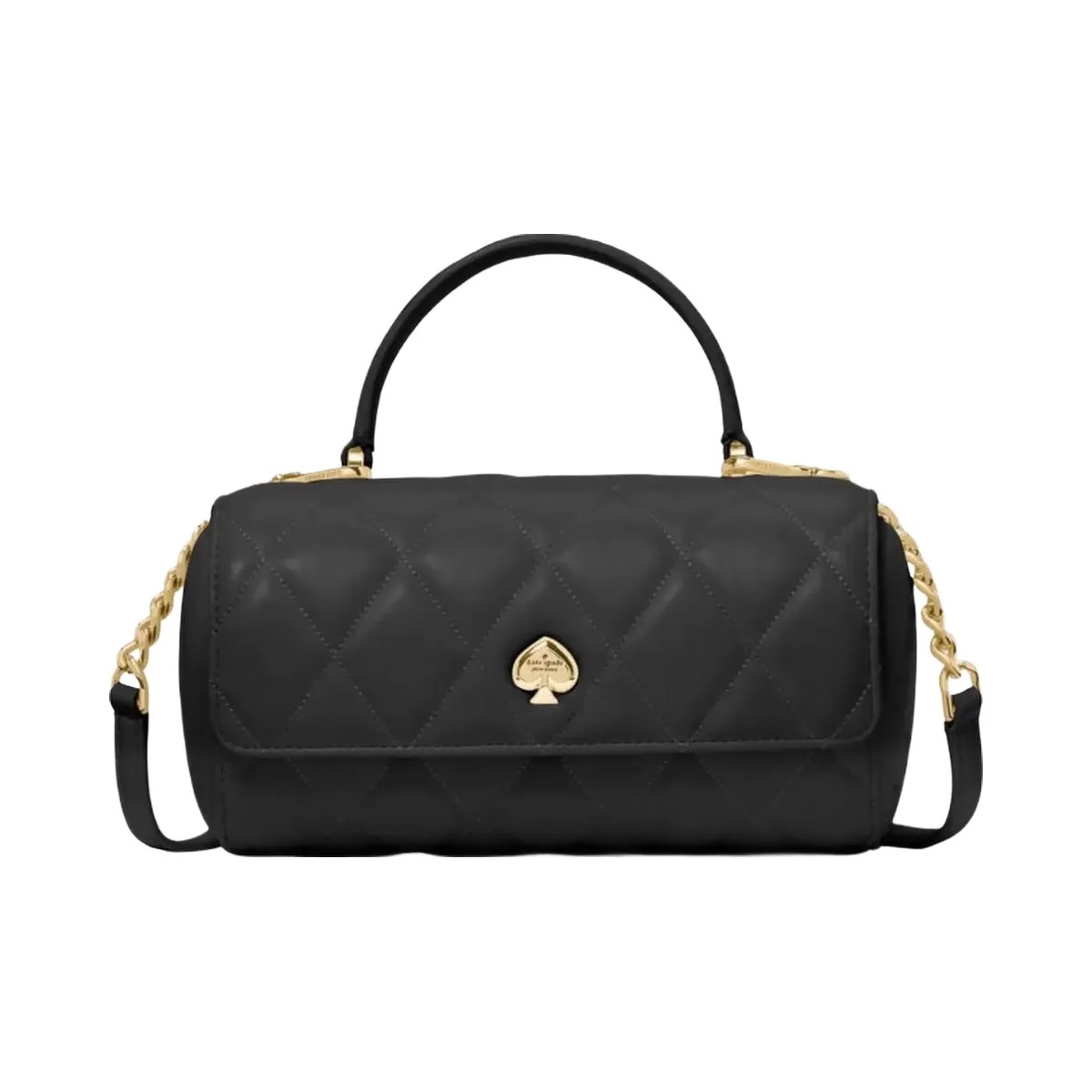 Kate Spade Heart Barrel Quilted Crossbody Black - HypeFly India View 1