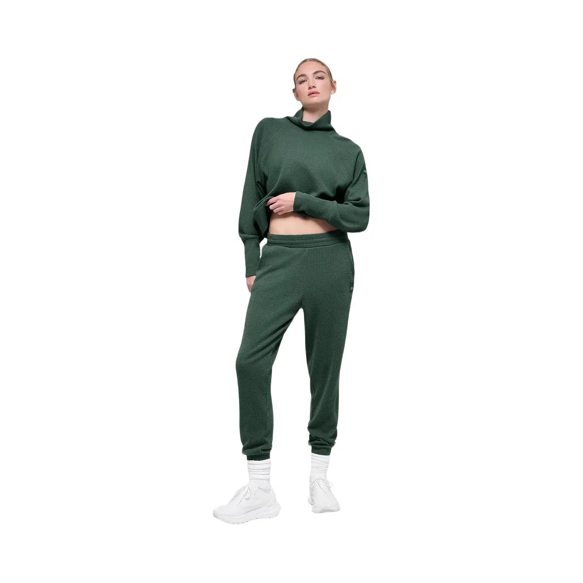 Alo Women's Waffle Weekend Escape Jogger - Clover Green - HypeFly India View 1