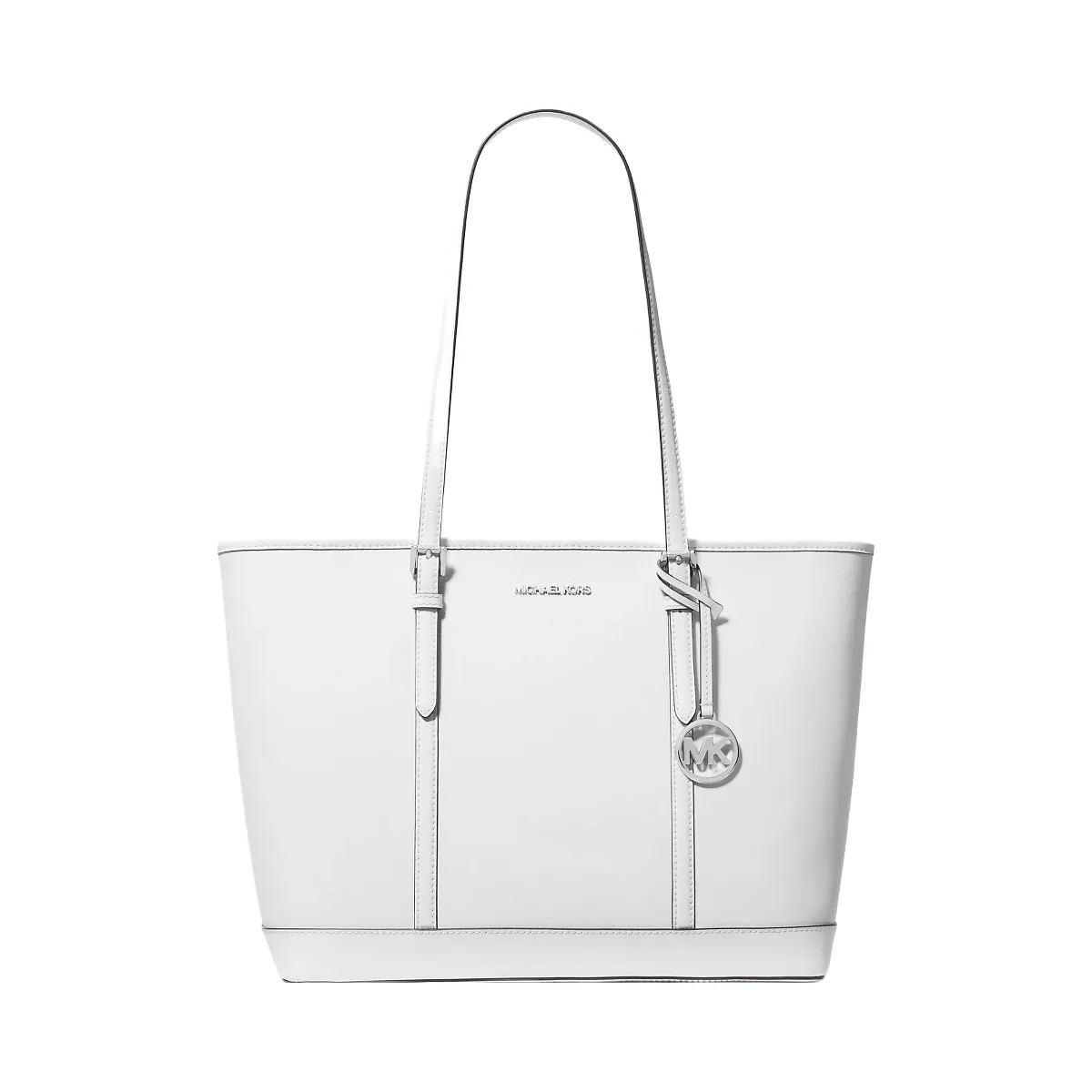 Michael Kors Jet Set Travel Large Saffiano Leather Tote Bag Optic White - HypeFly India View 1