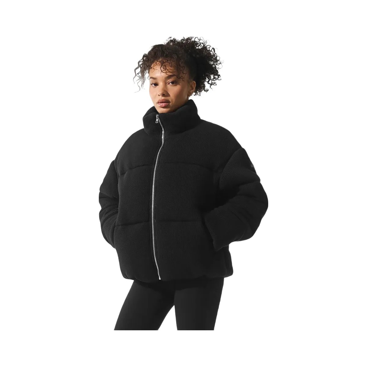 Alo Women's Stage Sweater Puffer - Black - HypeFly India View 1