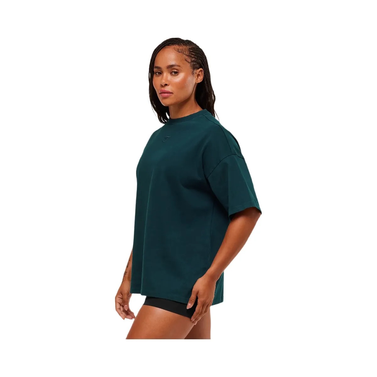 Gymshark Power Washed Oversized T-Shirt - Deep Petrol Blue/Acid Wash Small Ball - HypeFly India View 2