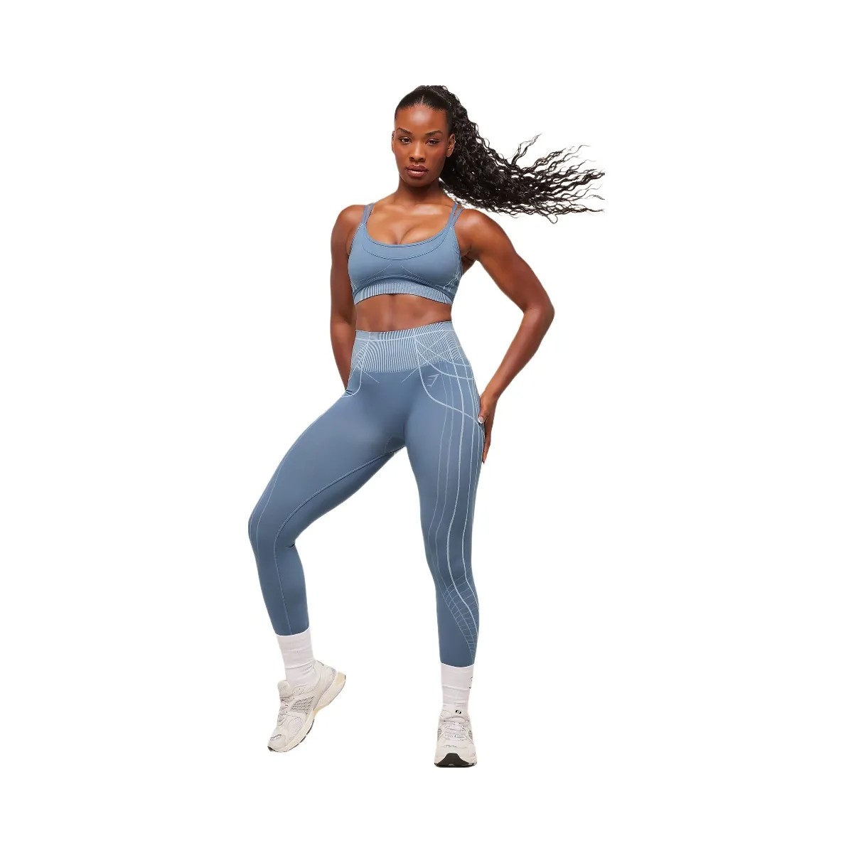 Gymshark Apex Seamless Leggings - Worn Blue/Gentle Blue - HypeFly India View 6