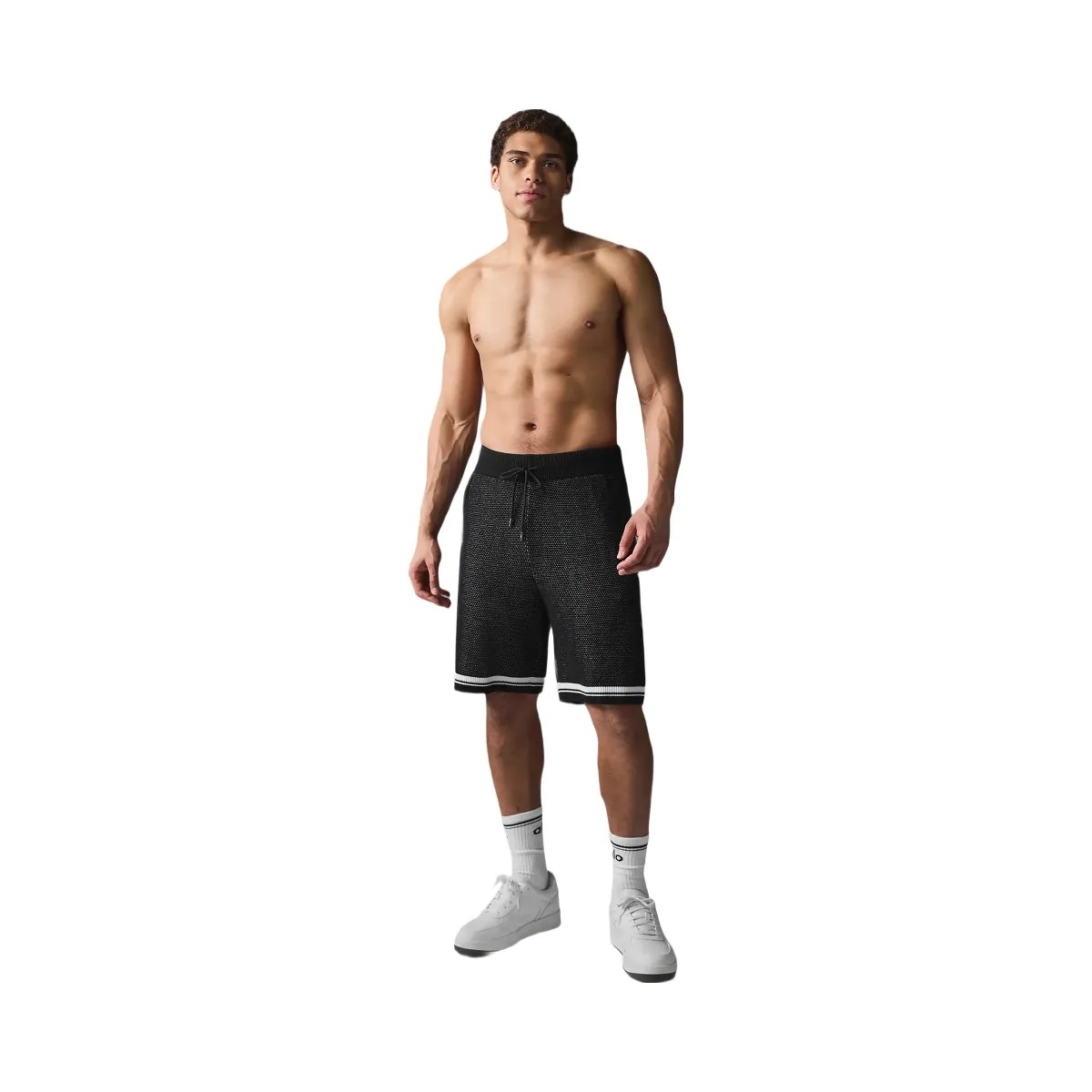 Alo Men's 7" Sports Club Sweater Knit Basketball Short - Black - HypeFly India View 1