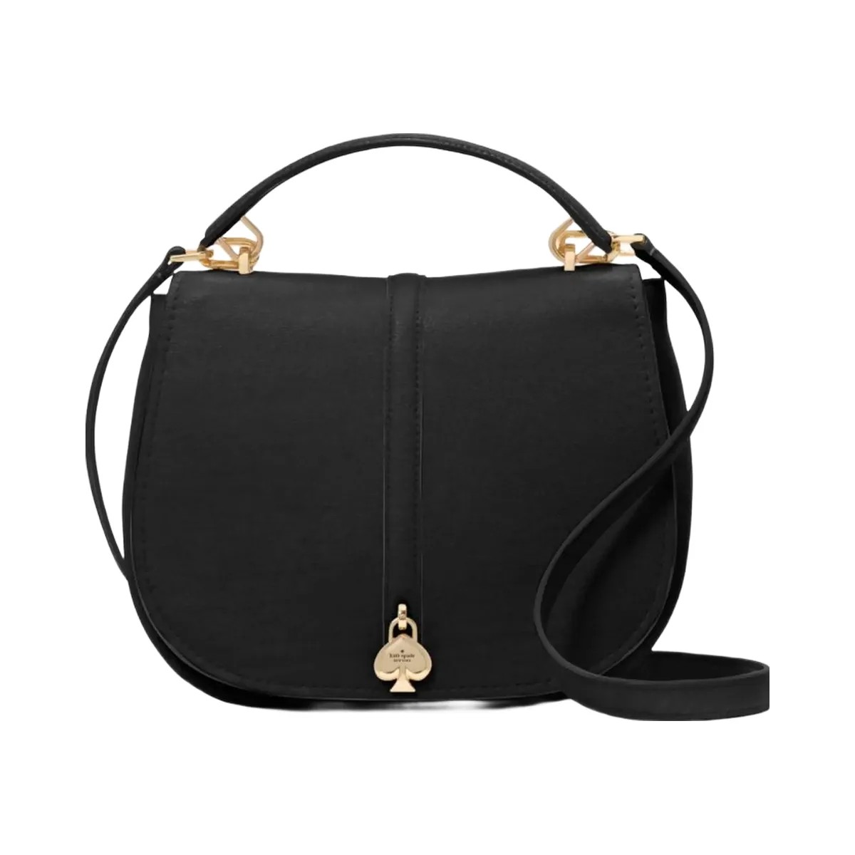 Kate Spade Kayla Pebbled Leather Saddle Bag Black - HypeFly India View 1
