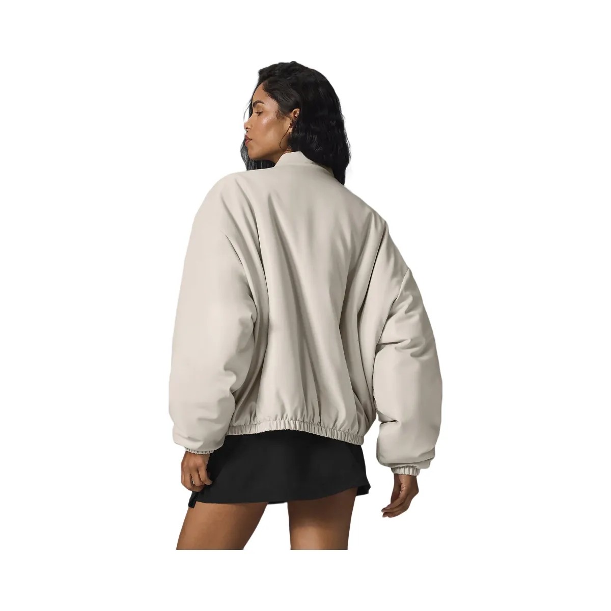 Alo Women's Faux Leather Premier Bomber - Bone - HypeFly India View 2
