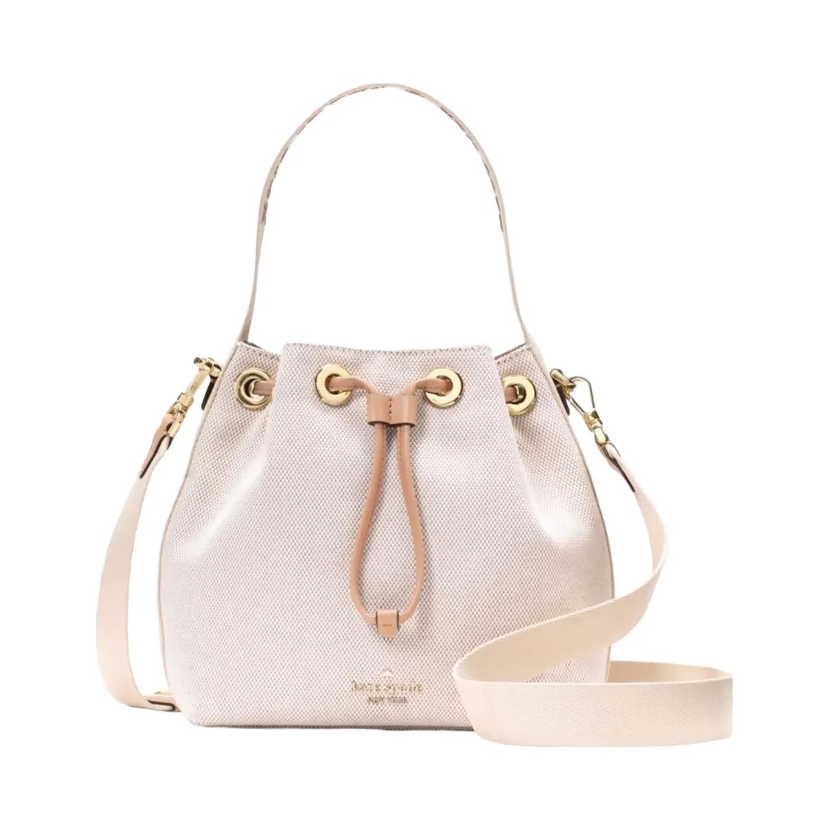 Kate Spade Kip Canvas Bucket Bag Light Fawn Multi - HypeFly India View 1