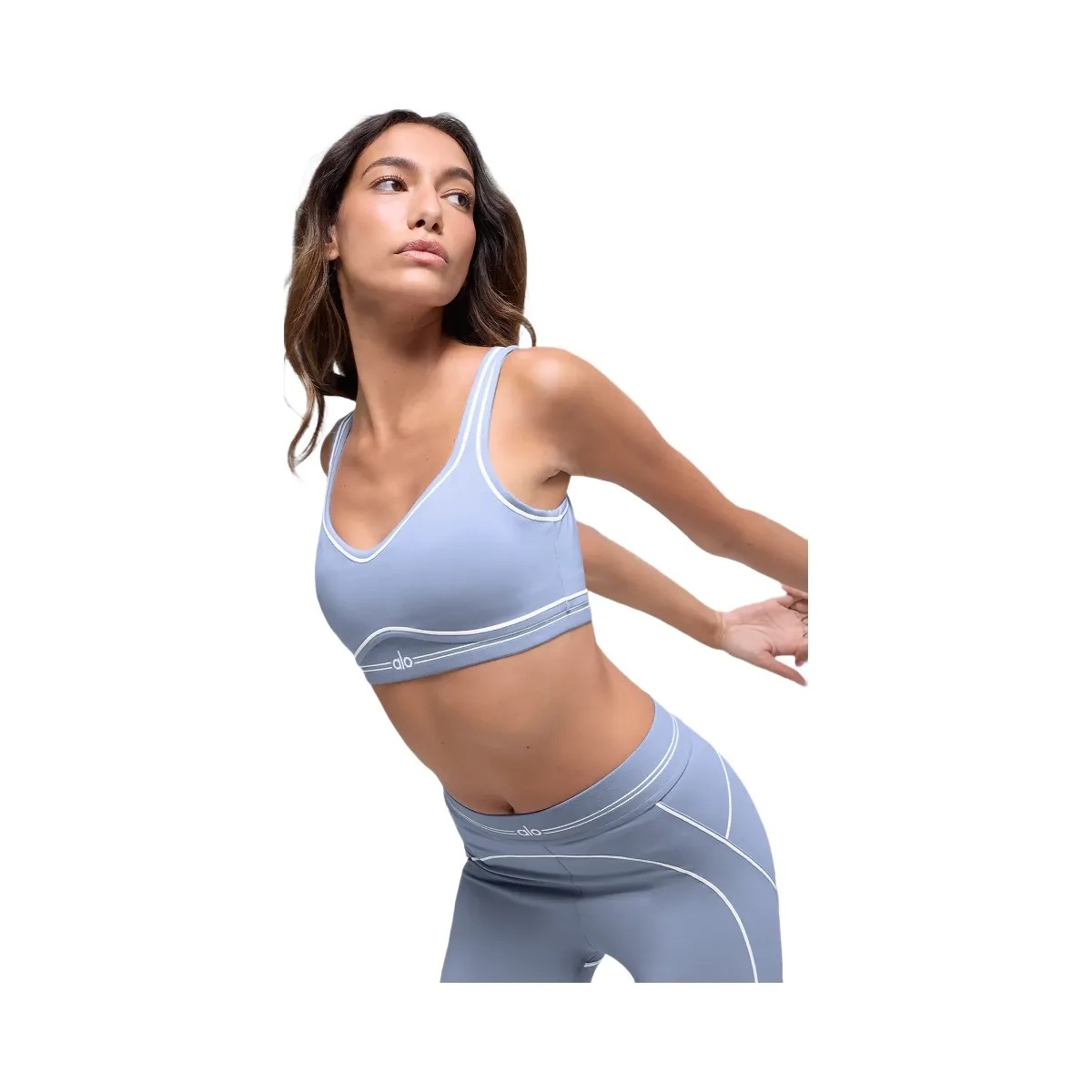 Alo Women's Airbrush Heart Throb Bra - Winter Frost/White - HypeFly India View 4