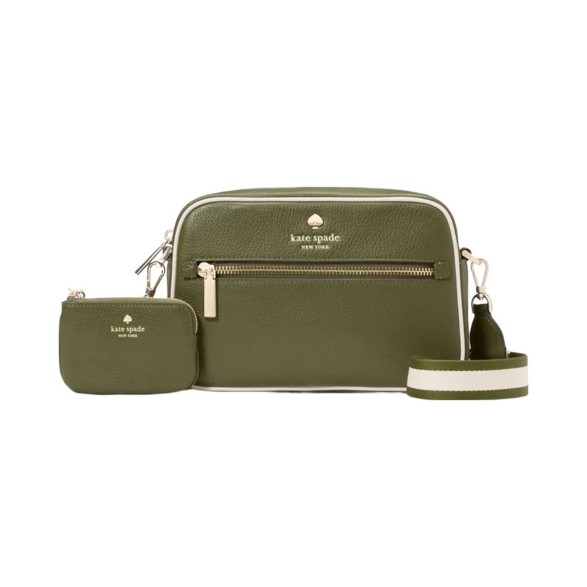 Kate Spade Emma Colorblock Pebbled Leather Large Crossbody Enchanted Green Multi - HypeFly India View 1