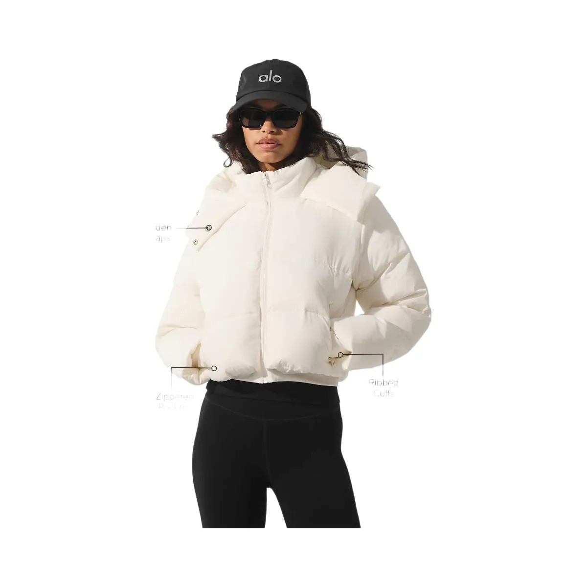 Alo Women's Foxy Puffer Jacket - Ivory - HypeFly India View 1