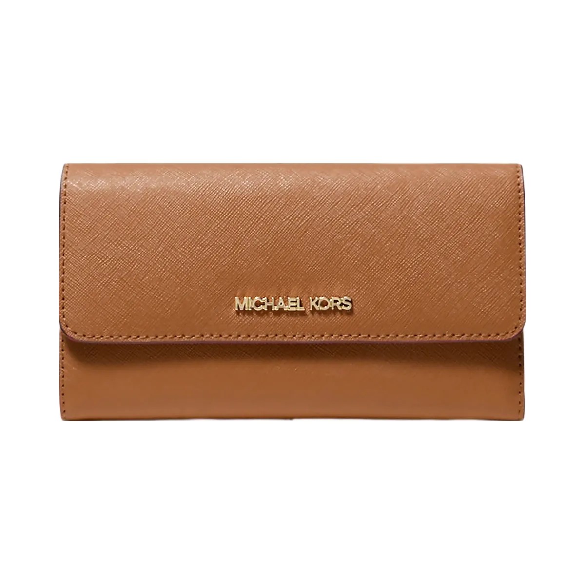 Michael Kors Jet Set Travel Crossgrain Leather Tri-Fold Wallet Luggage - HypeFly India View 1