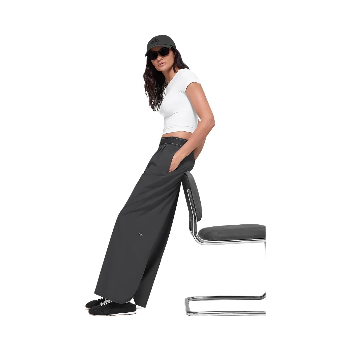 Alo Women's Suit Up Trouser (Regular) - Anthracite - HypeFly India View 5