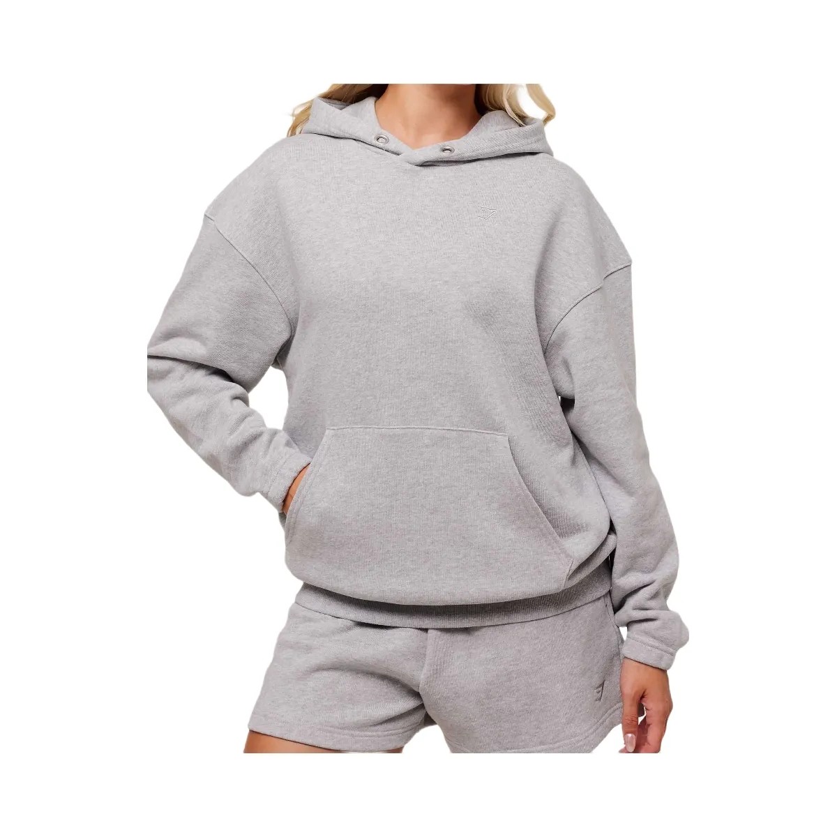 Gymshark Rest Day Sweats 2.0 Oversized Hoodie - Light Grey Core Marl - HypeFly India View 6