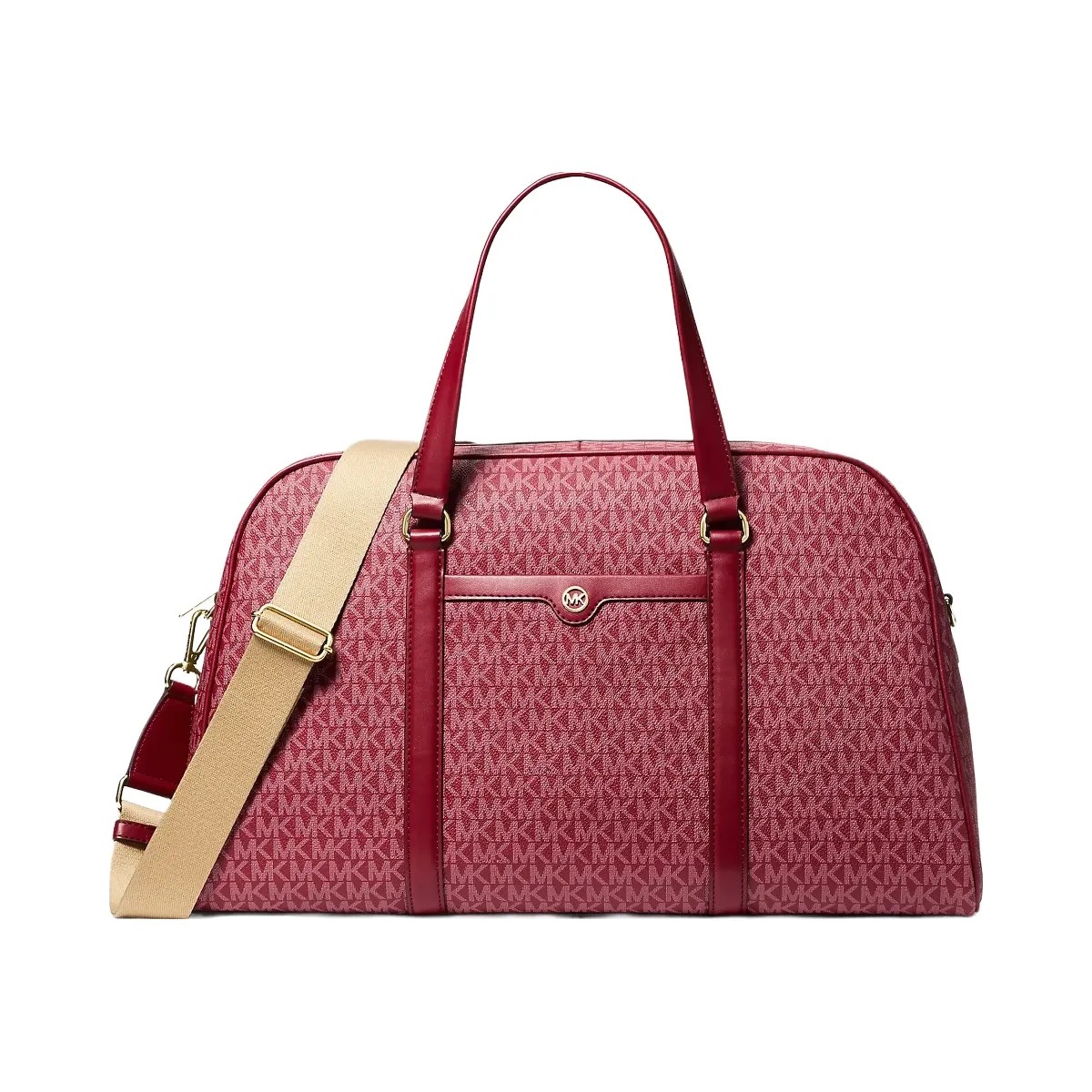 Michael Kors Jet Set Travel Extra-Large Signature Logo Weekender Bag Cherry - HypeFly India View 1