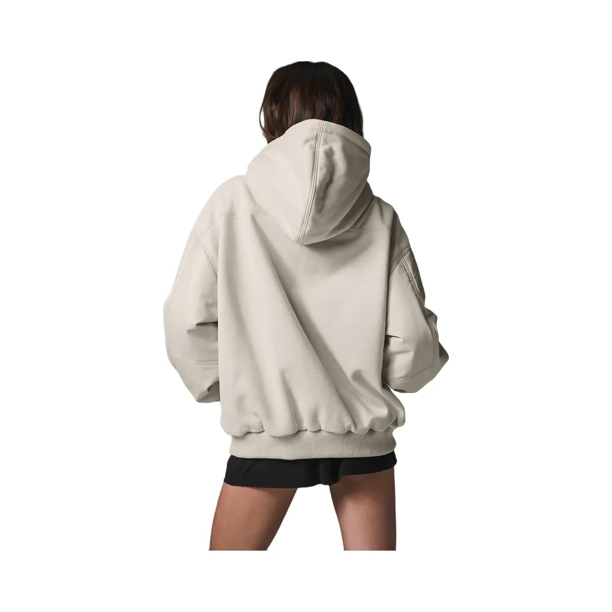 Alo Women's Select Hooded Bomber Jacket - Bone - HypeFly India View 4