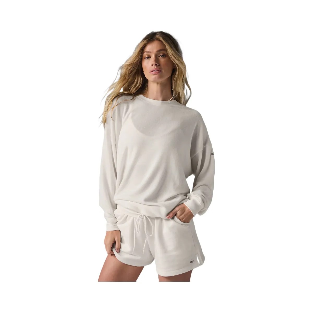 Alo Women's Soho Pullover - Ivory - HypeFly India View 1