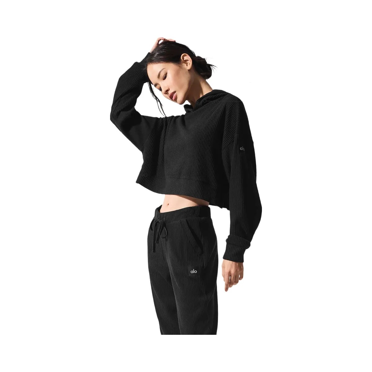 Alo Women's Muse Hoodie - Black - HypeFly India View 3