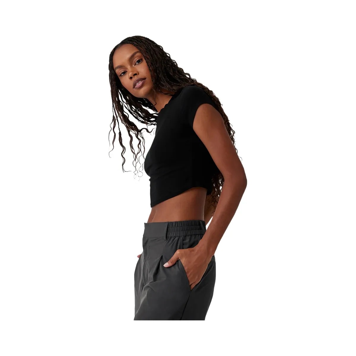 Alo Women's High-Waist Pursuit Trouser - Anthracite - HypeFly India View 4