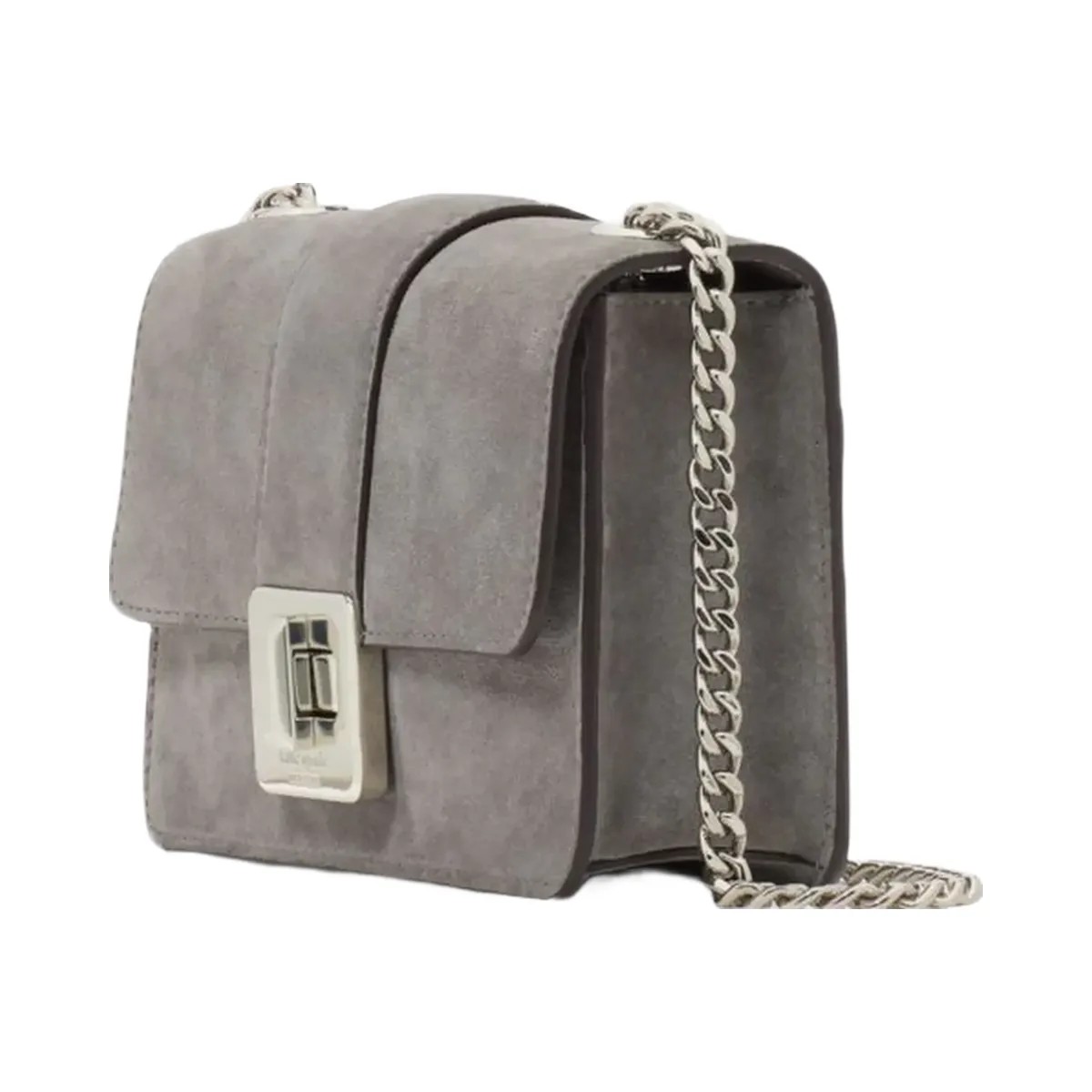 Kate Spade Phoebe Suede Turnlock Mini Flap Crossbody Hare Grey - HypeFly India View 3