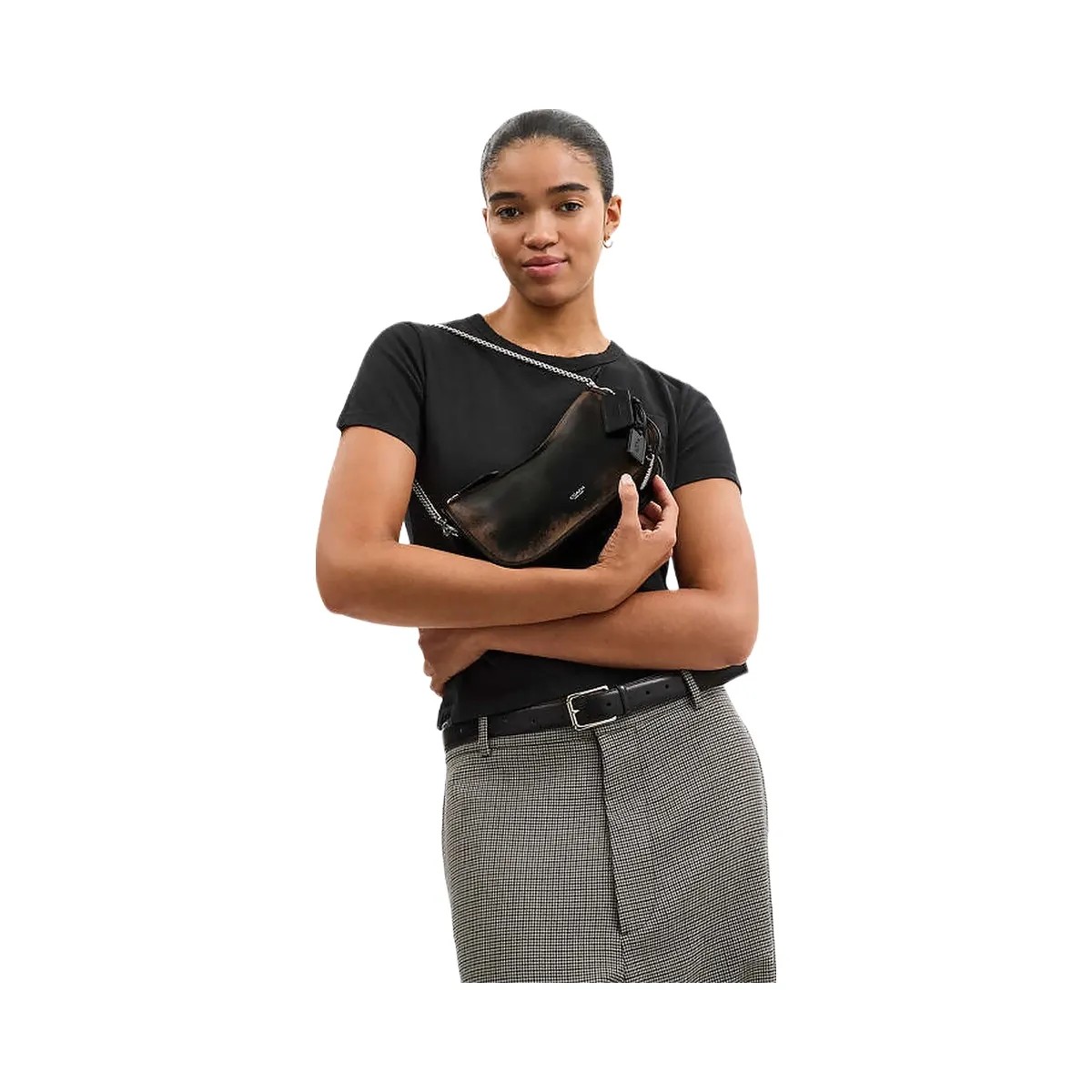 Coach Waverly Bag In Loved Leather Loved Leather-Silver-Black Brown - HypeFly India View 2