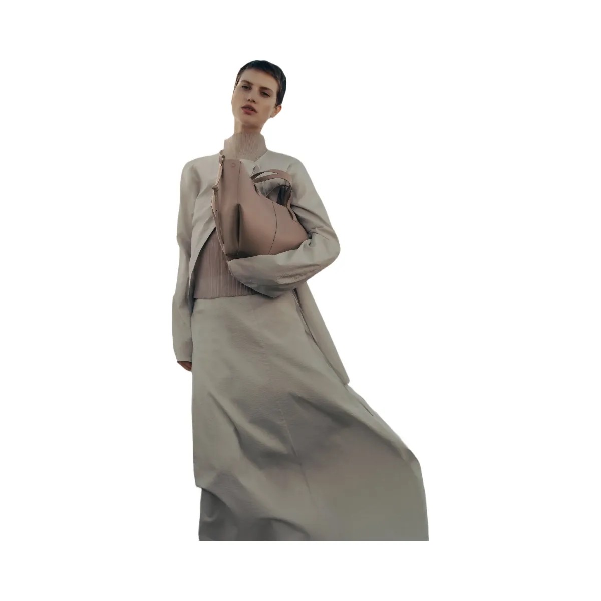 Polene Cyme Mini Textured Taupe - HypeFly India View 3