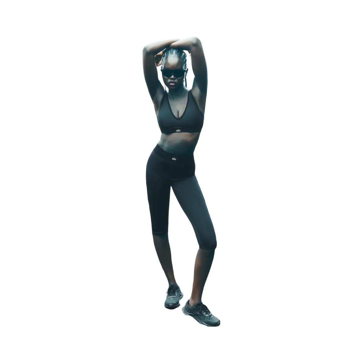 Alo Women's Airlift High-Waist Line Up Capri - Black - HypeFly India View 5