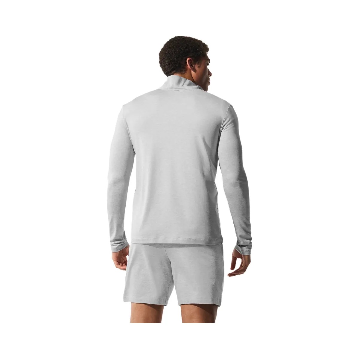 Alo Men's Conquer 1/4 Zip Reform Long Sleeve - Athletic Heather Grey - HypeFly India View 3