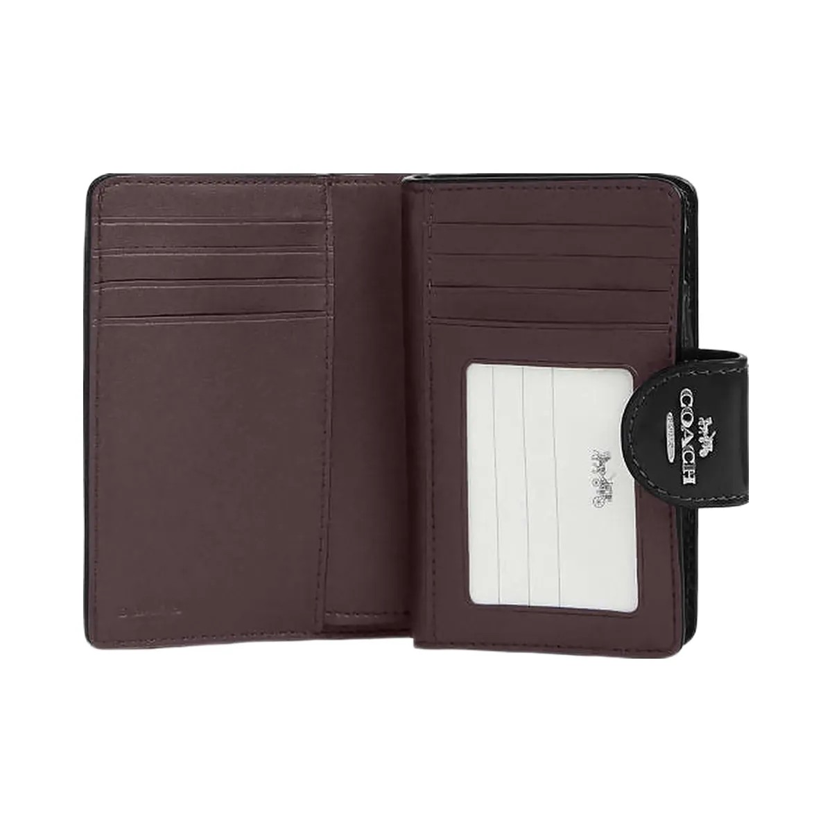 Coach Medium Corner Zip Wallet Novelty Leather-Silver-Black - HypeFly India View 2