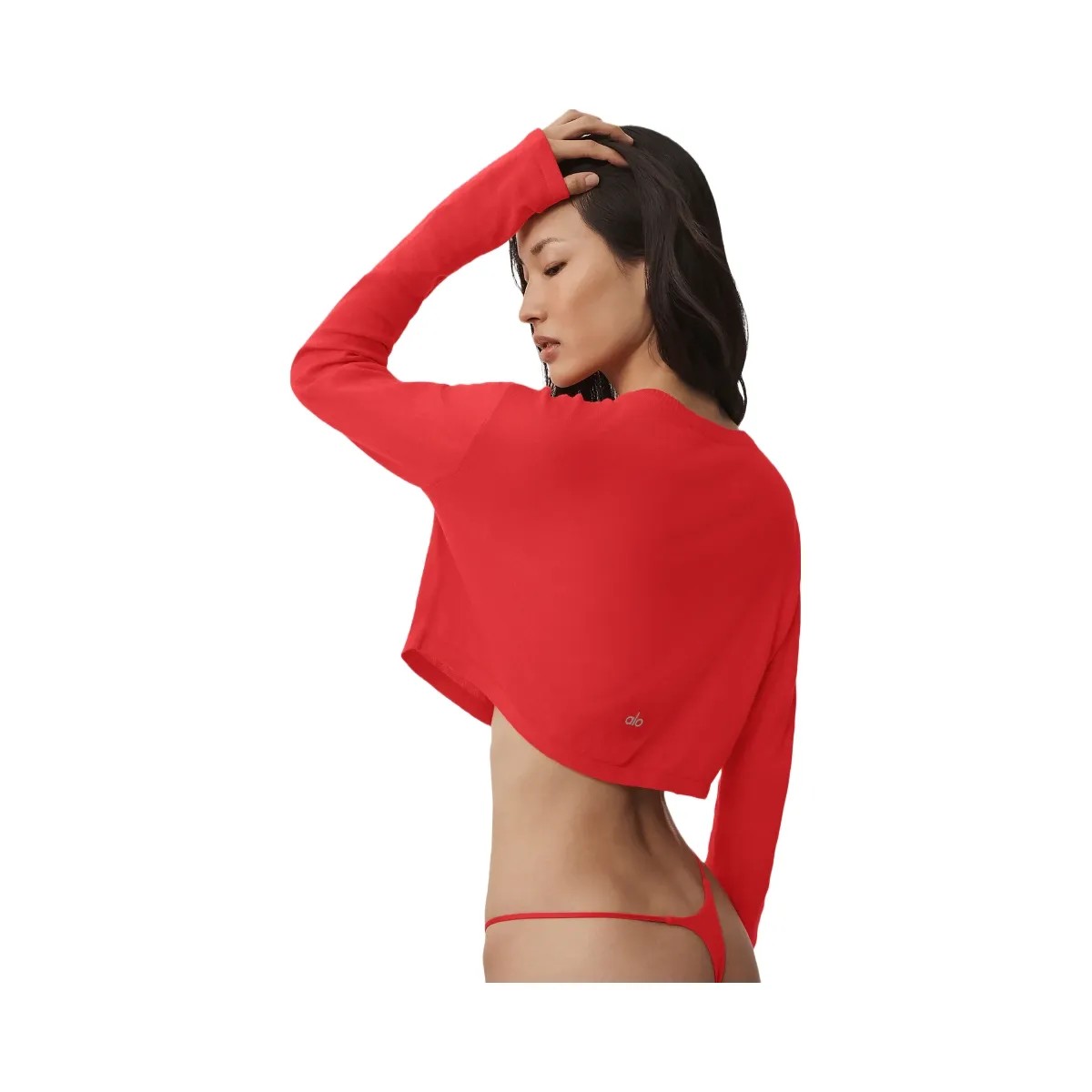 Alo Women's Supernatural Sweater Cardigan - Bright Red - HypeFly India View 2