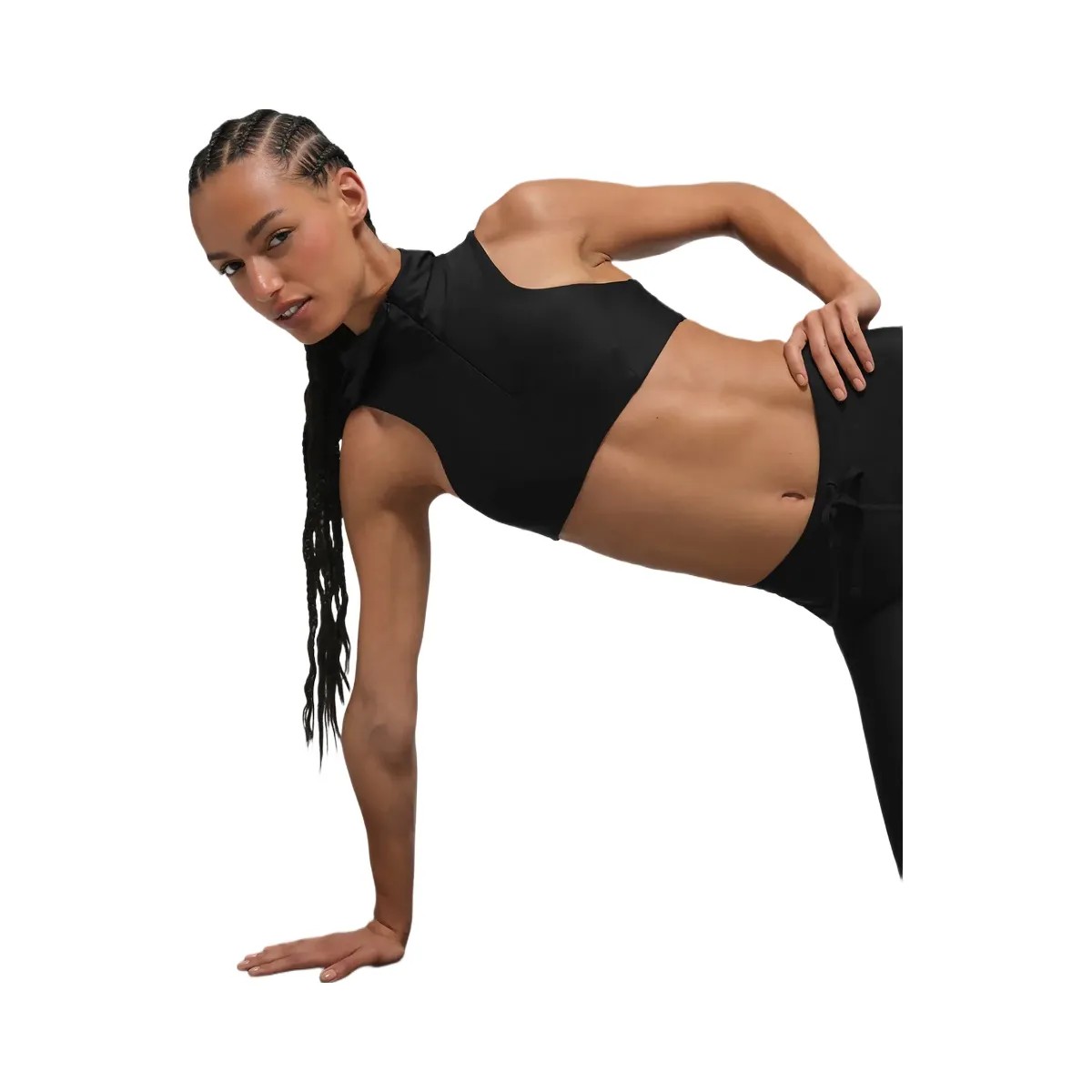 Alo Women's Airlift Light Speed Hooded Bra - Black - HypeFly India View 3
