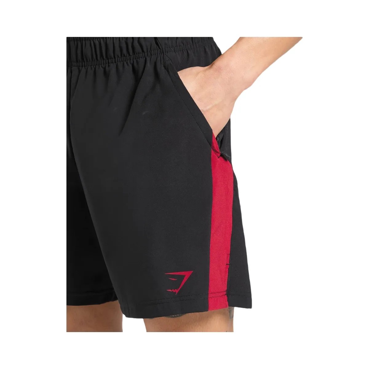 Gymshark Sport 7" Shorts - Black/Conditioning Red - HypeFly India View 5