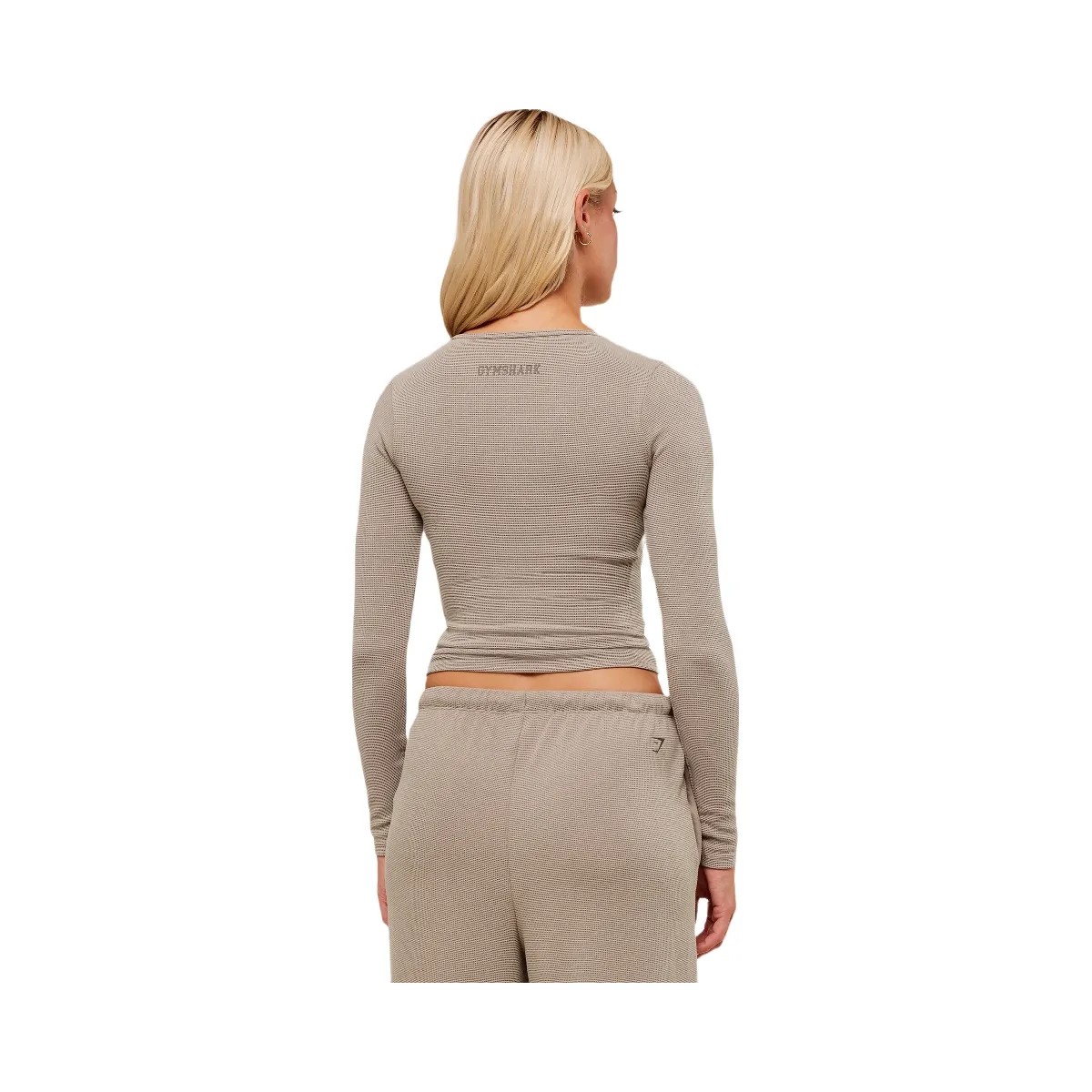 Gymshark Waffle Long Sleeve Top - Lifestyle Brown - HypeFly India View 2