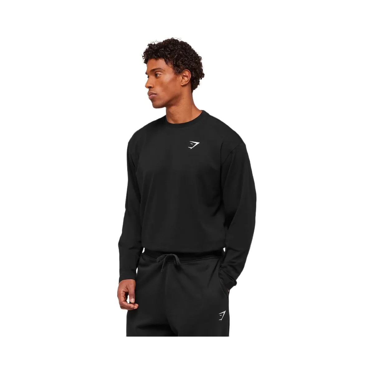 Gymshark Essential Oversized Long Sleeve T-Shirt - Black - HypeFly India View 2