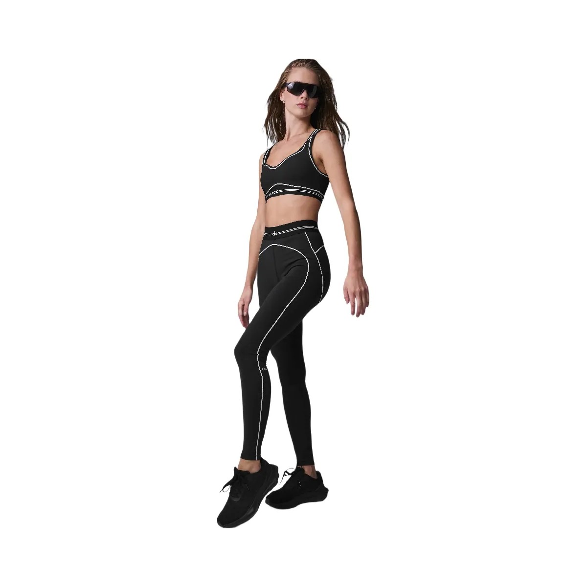 Alo Women's Airbrush Heart Throb Bra - Black/White - HypeFly India View 4