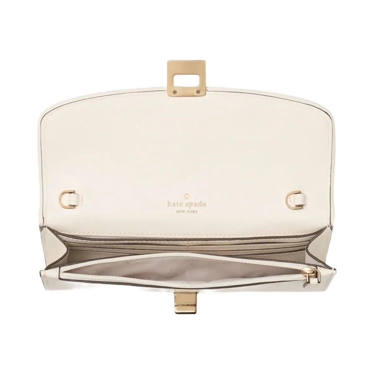 Kate Spade Phoebe Straw Turnlock Wallet on chain Natural Multi - HypeFly India View 4