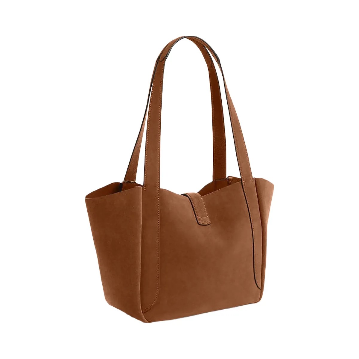 Coach Hadley Turnlock Tote Bag Suede-Gold-Sienna - HypeFly India View 3