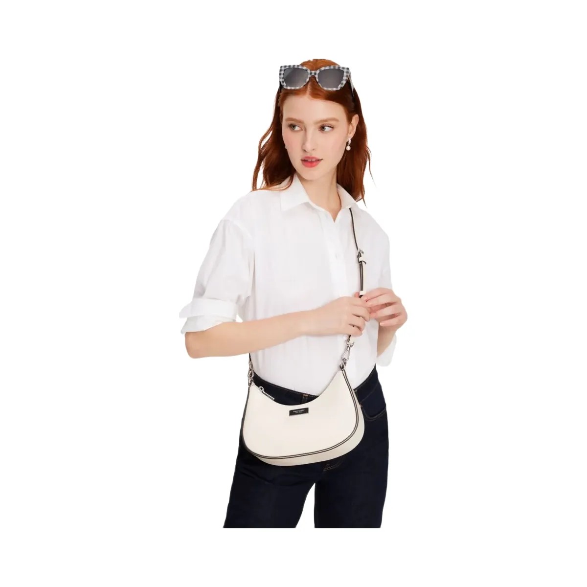 Kate Spade Sam Icon Shiny Small Convertible Crossbody Parchment - HypeFly India View 2