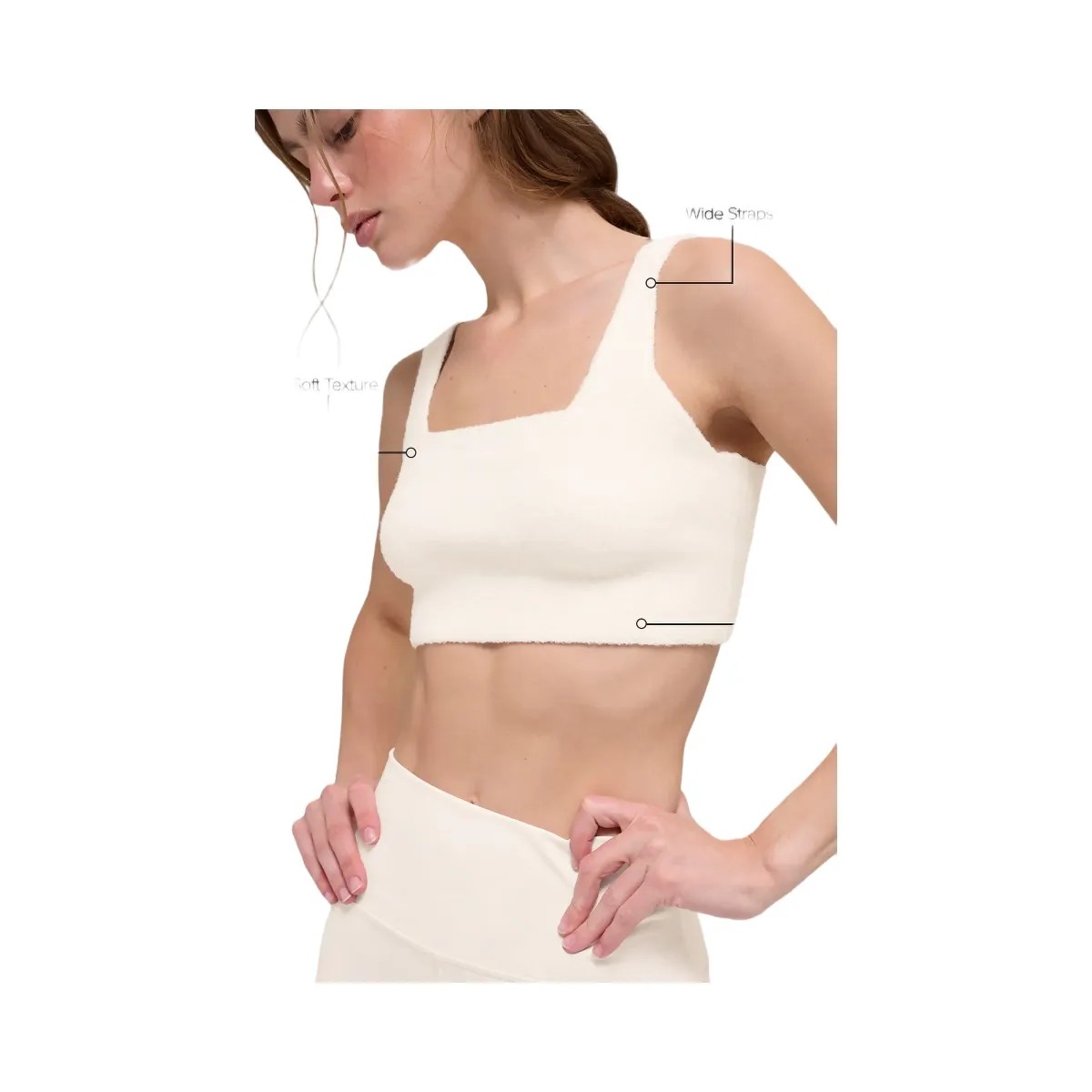 Alo Women's Snuggle Up Sweater Bra - Ivory - HypeFly India View 2