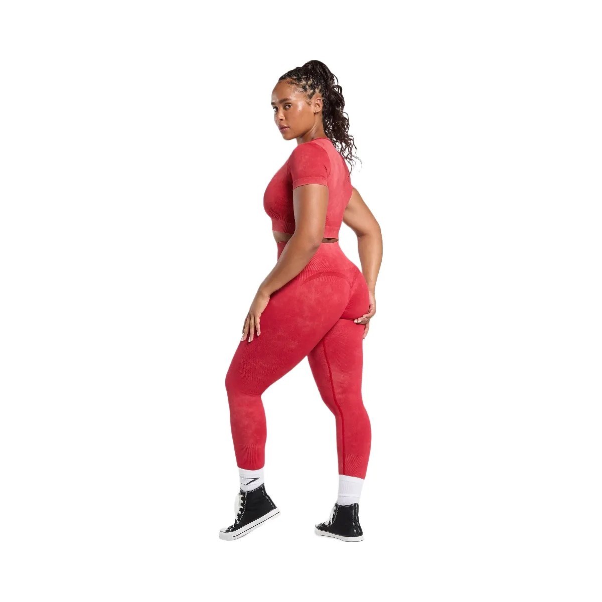 Gymshark Gains Seamless Leggings - Carmine Red - HypeFly India View 4
