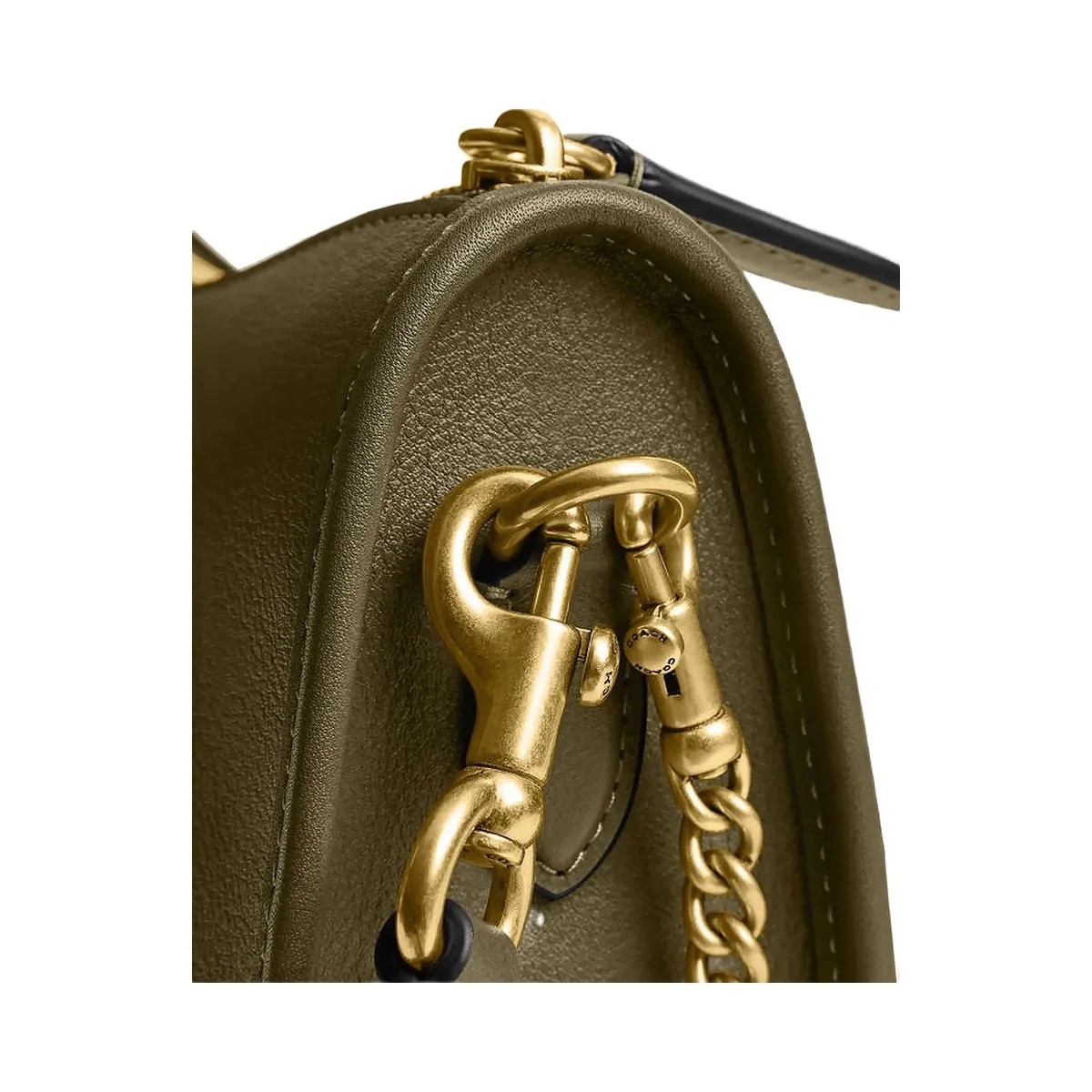 Coach Waverly Bag Natural Grain Leather-Brass-Olive - HypeFly India View 2
