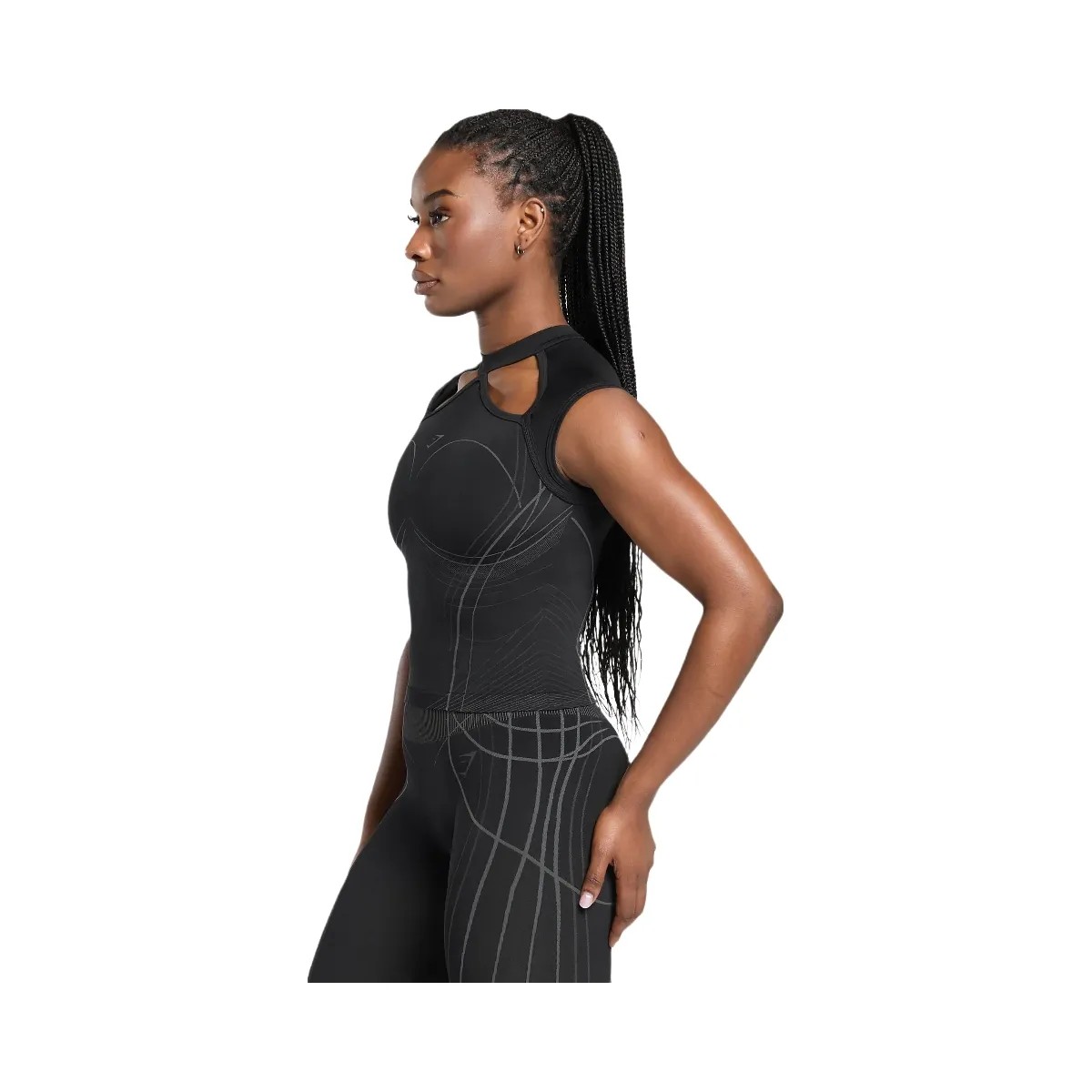 Gymshark Apex Seamless Midi T-Shirt - Black/Graphite Grey - HypeFly India View 3
