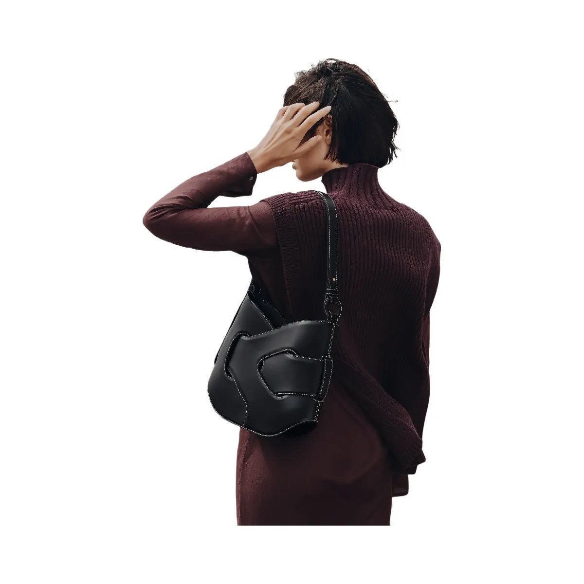 Polene Nodde Hobo Smooth Black - HypeFly India View 2