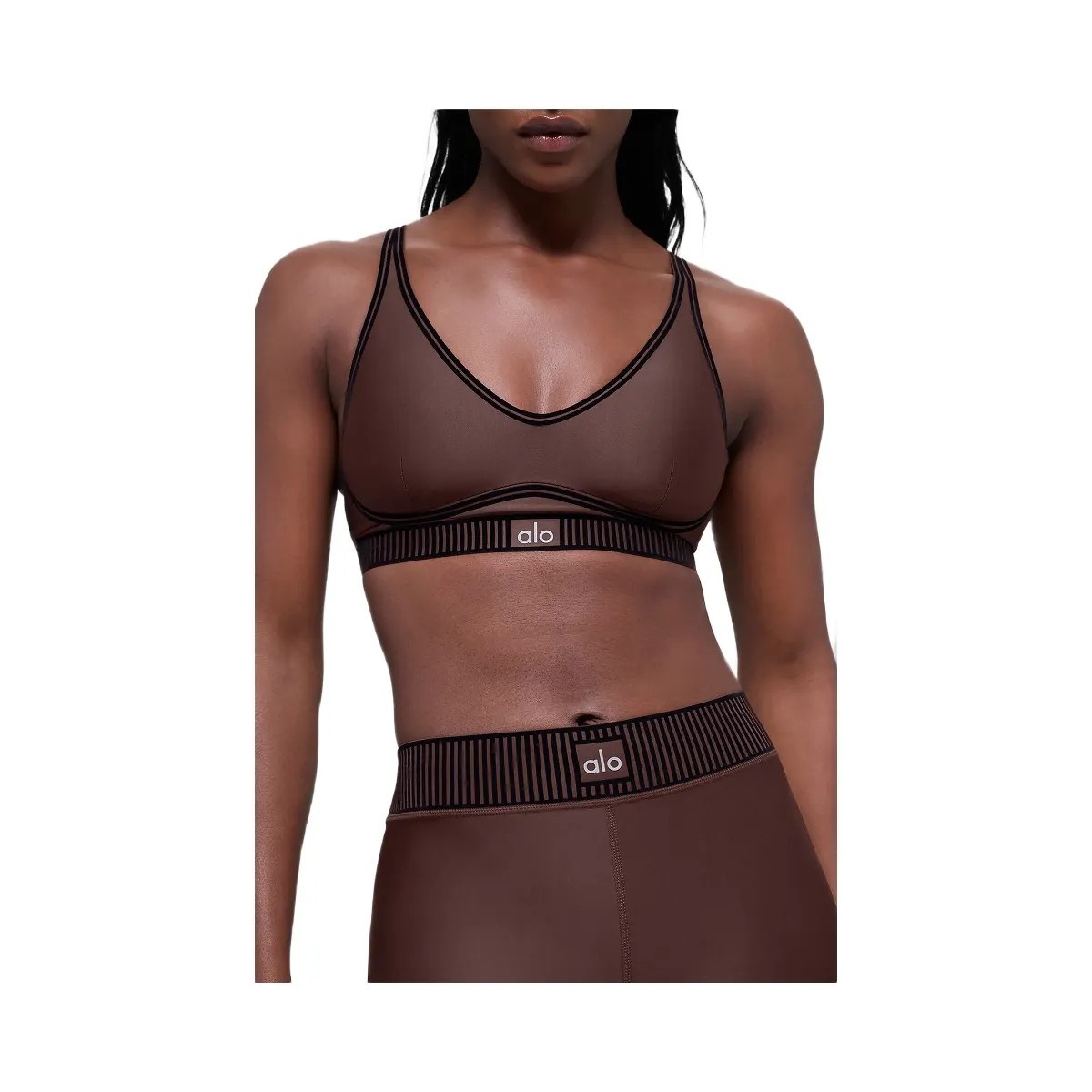 Alo Women's Airlift Line Up Bra - Brownstone - HypeFly India View 1