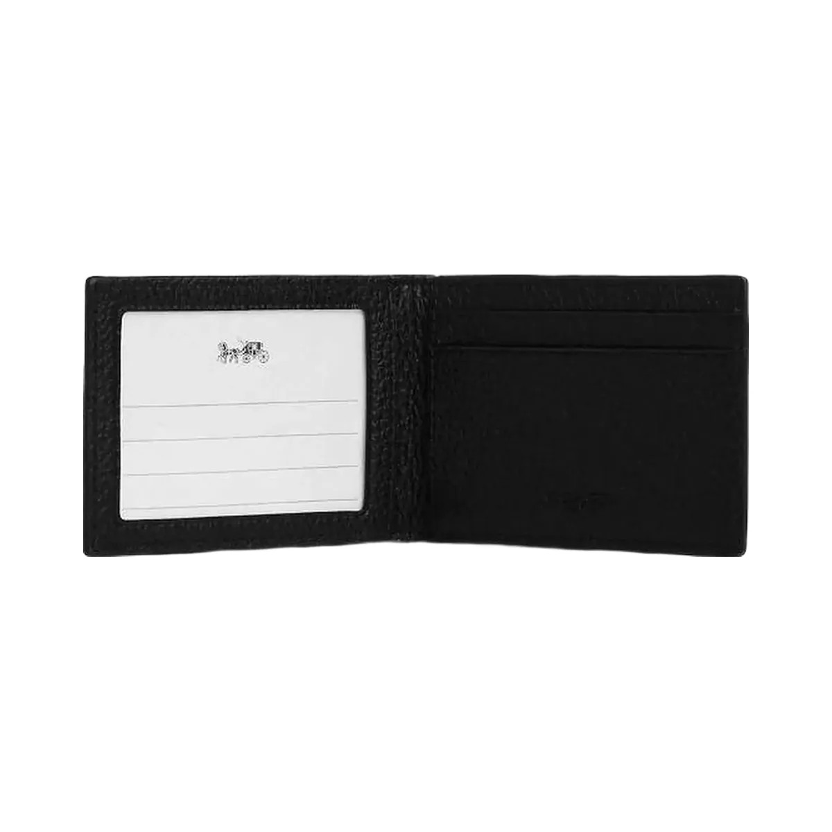 Coach Compact Billfold Wallet Pebbled Leather-Gunmetal-Black - HypeFly India View 2